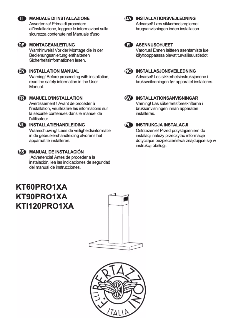 Página 1 del manual Manual de usuario Bertazzoni KT90PRO1XA