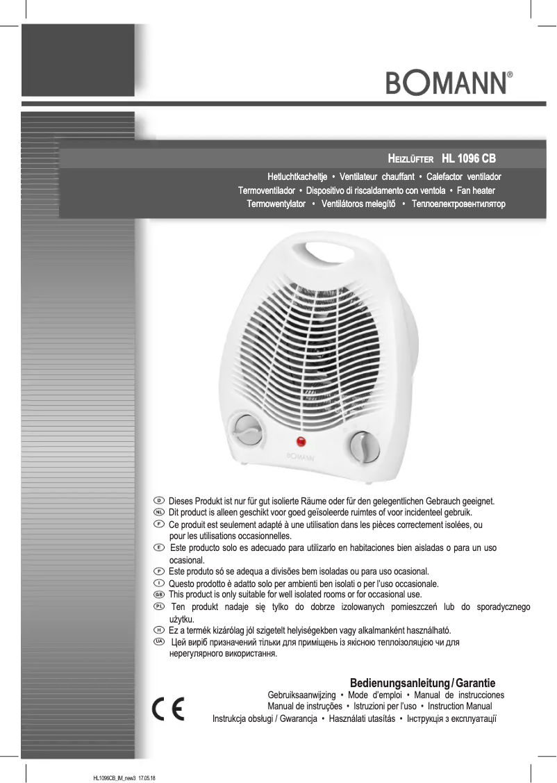 Page 1 de la notice Mode d'emploi Bomann HL 1096 CB