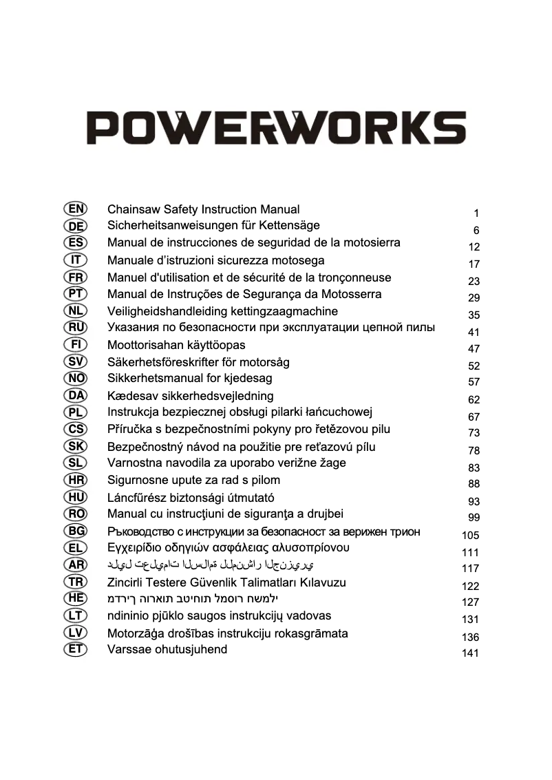 Page 1 de la notice Manuel utilisateur Powerworks PD60CS40