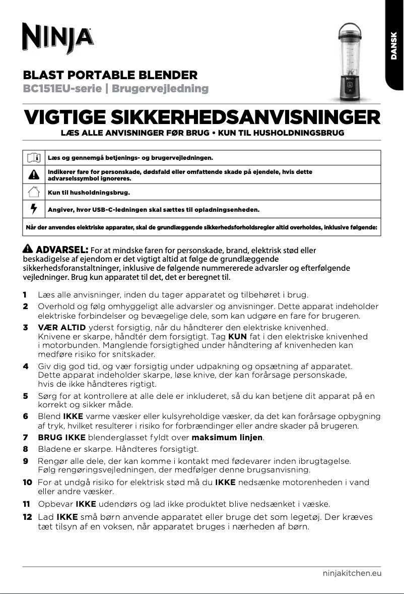 Image de la première page du manuel de l'appareil Blast