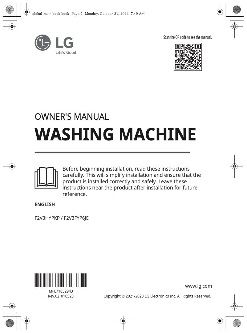 Página 1 del manual Manual de usuario LG F2V3FYP6JE