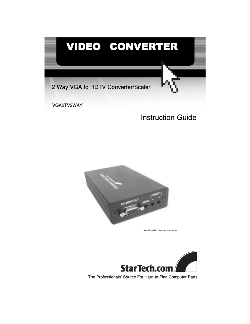 Page 1 de la notice Manuel utilisateur StarTech.com VGA2TV2WAY