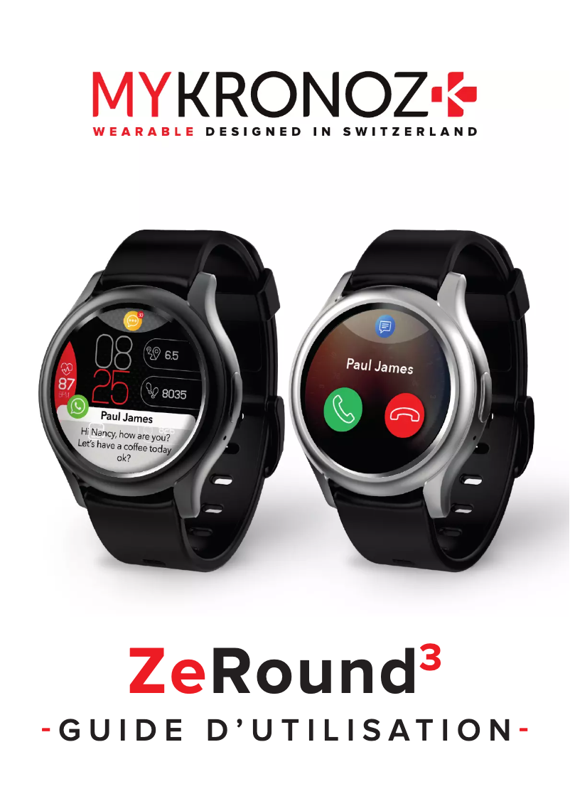 Page 1 de la notice Manuel utilisateur MyKronoz ZeRound 3