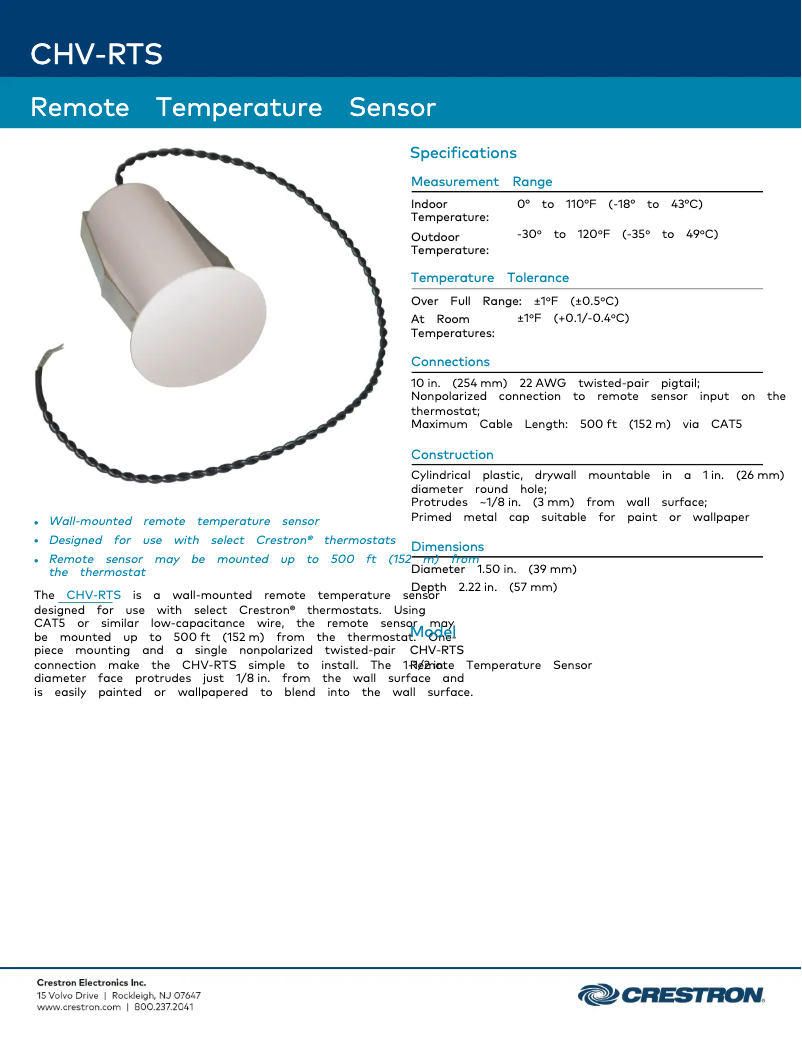 Image de la première page du manuel de l'appareil CHV-RTS