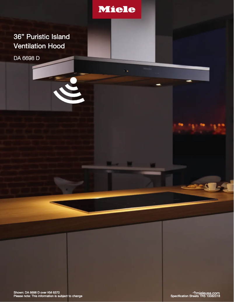 Page 1 de la notice Fiche technique Miele DA 6698 D