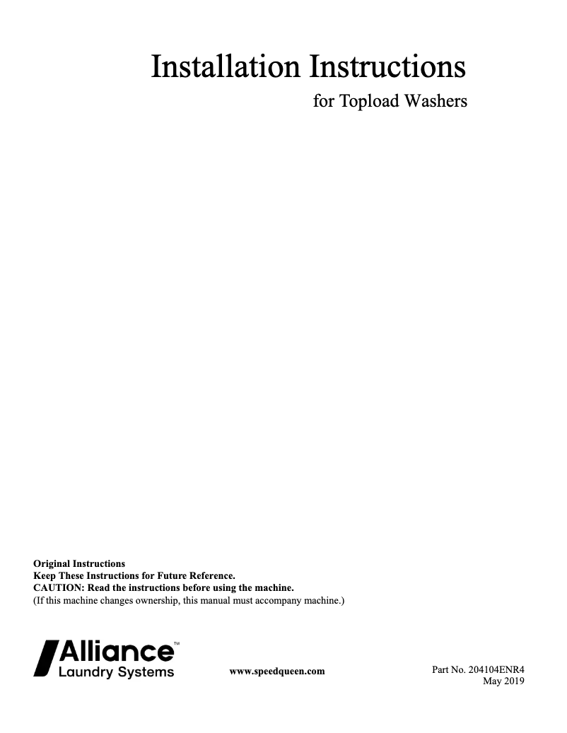 Image de la première page du manuel de l'appareil AWN63RSN115TW01