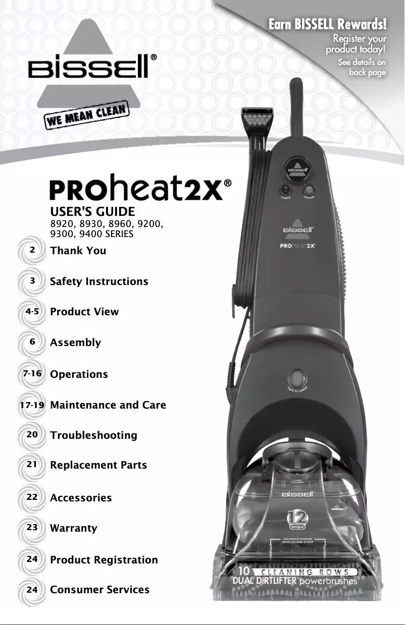 Página 1 del manual Manual de usuario Bissell ProHeat 9200