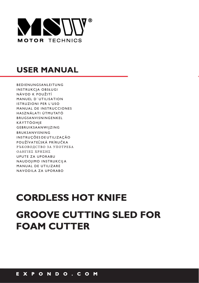 Page n°1 - Manuel utilisateur MSW MSW-ISU-STYRO SSA