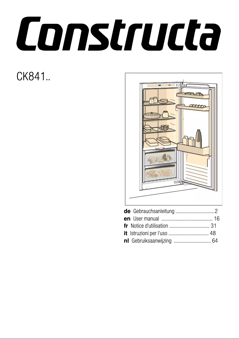 Page 1 de la notice Manuel utilisateur Constructa CK841EF30