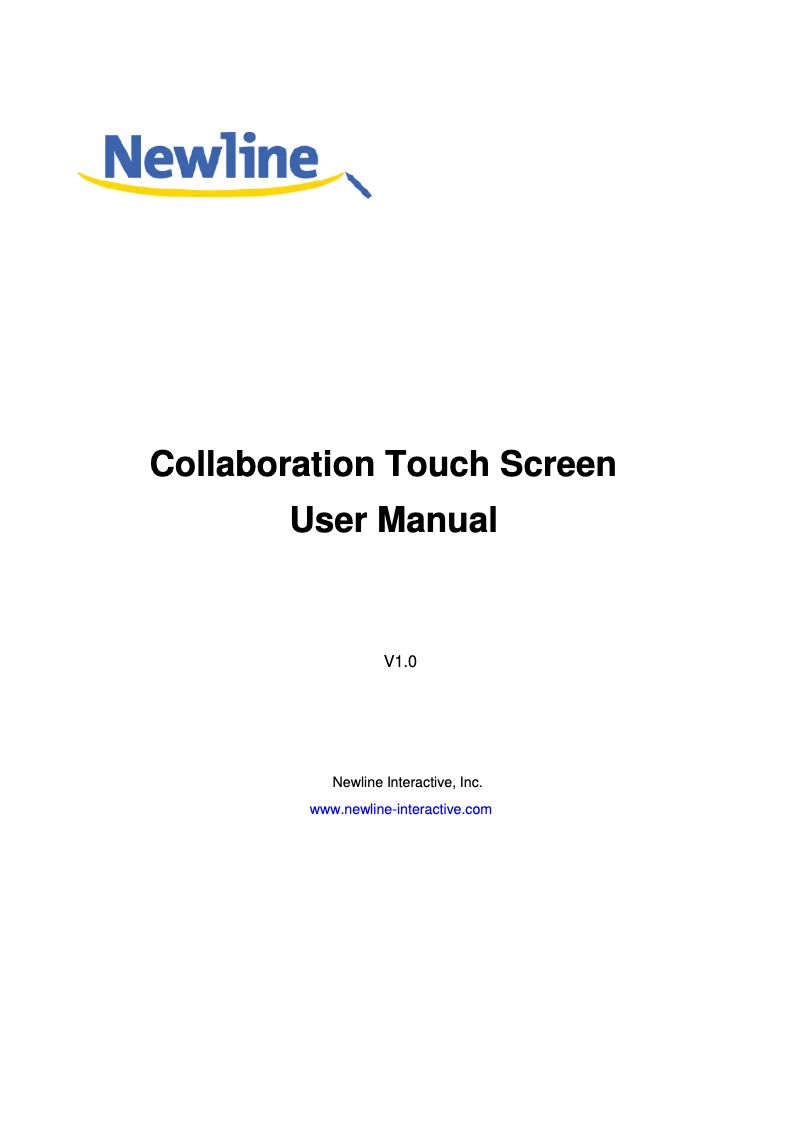 Page 1 de la notice Manuel utilisateur Newline TruTouch X8