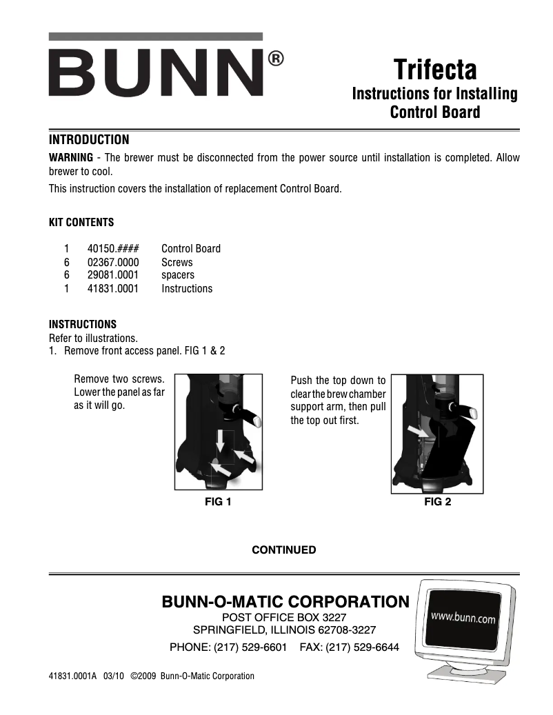 Image de la première page du manuel de l'appareil Trifecta