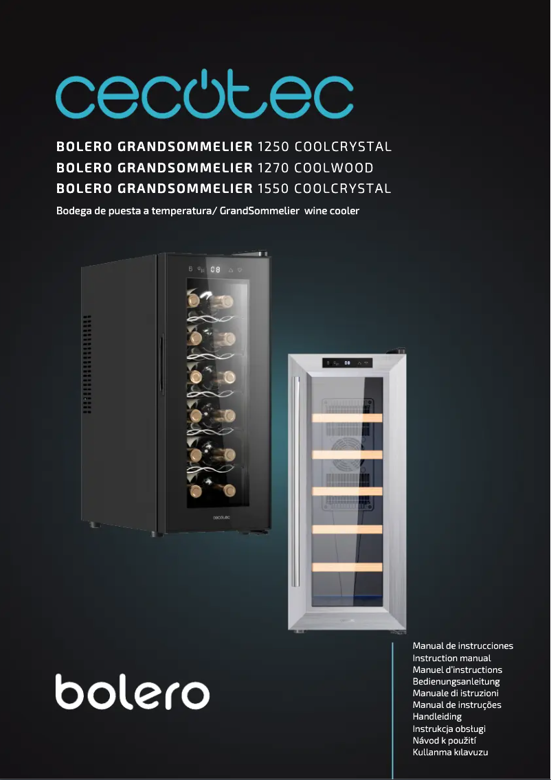 Page 1 de la notice Manuel utilisateur Cecotec Bolero GrandSommelier 1270 CoolWood