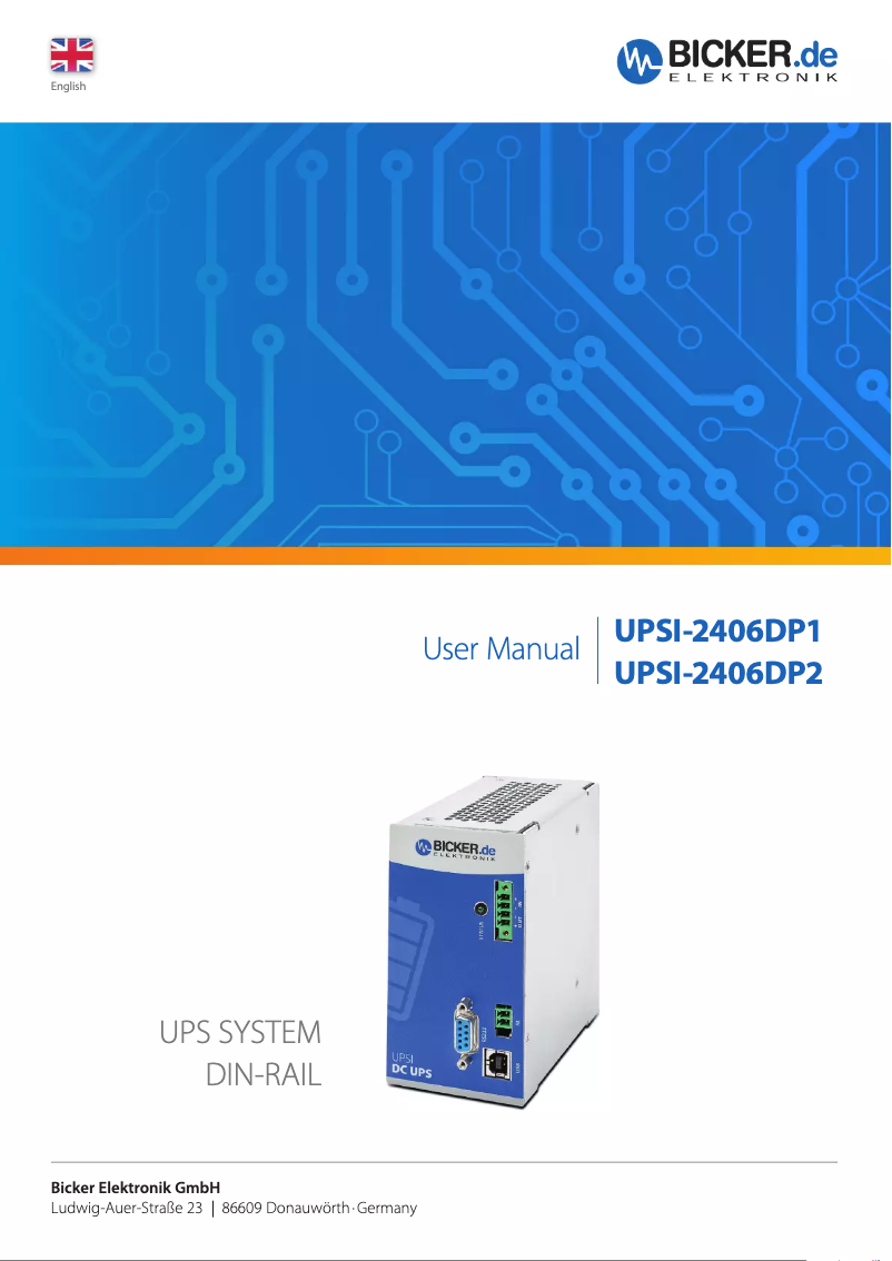 Image de la première page du manuel de l'appareil UPSI-2406DP1