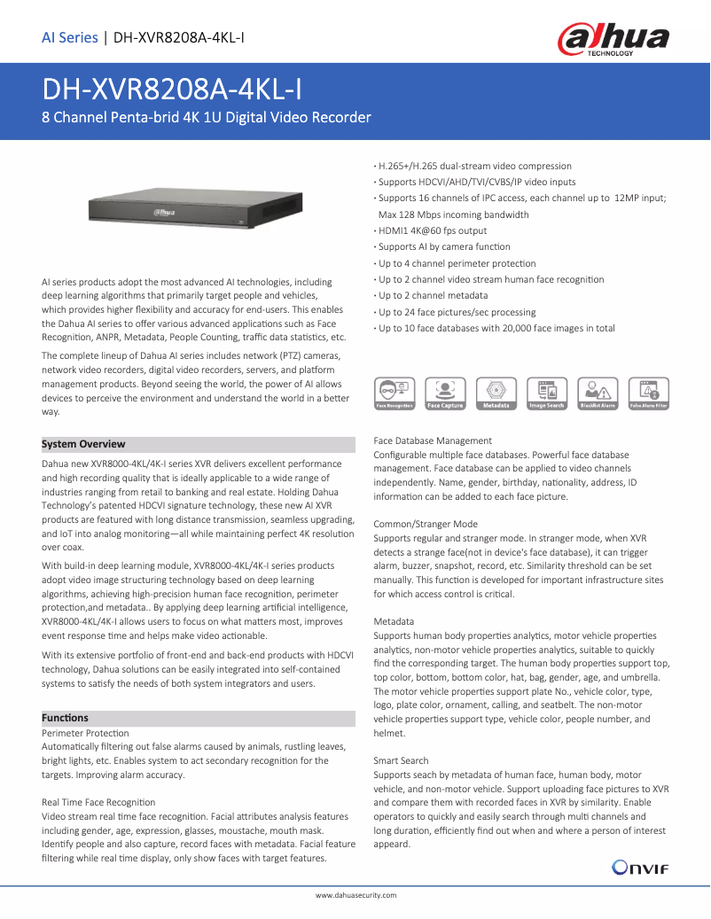 Imagen de la primera página del manual del dispositivo XVR8208A-4KL-I
