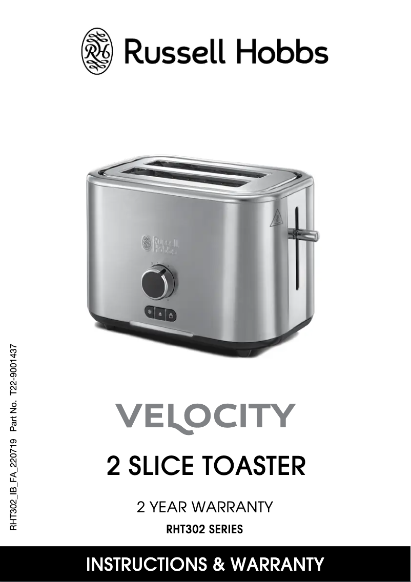 Page 1 de la notice Manuel utilisateur Russell Hobbs Velocity RHT302