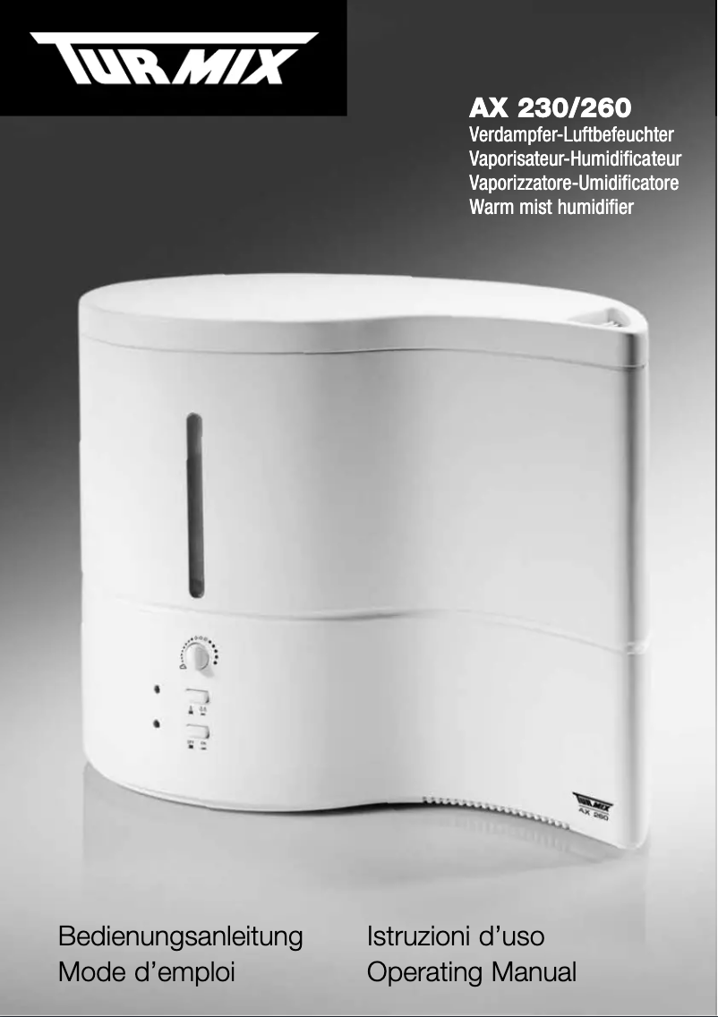 Page n°1 - Manuel utilisateur Turmix AX 260