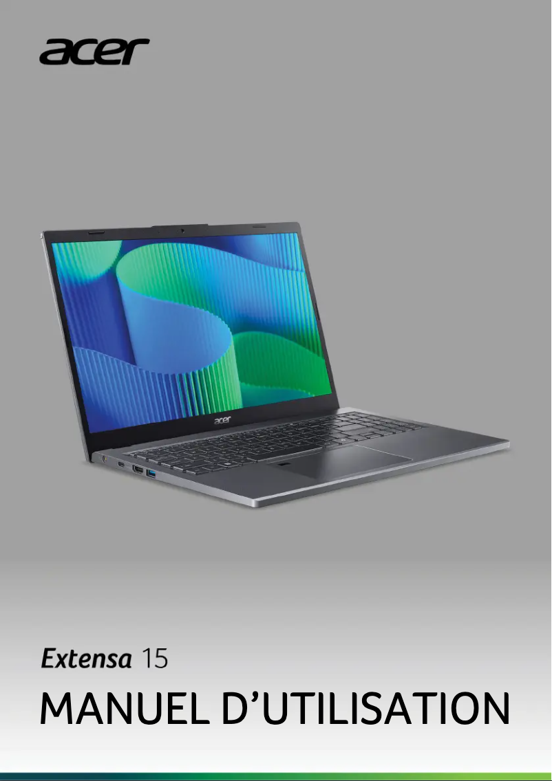 Page 1 de la notice Manuel utilisateur Acer Extensa 15