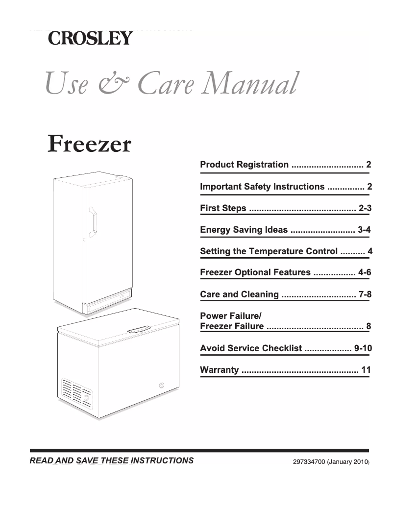 Page 1 de la notice Manuel utilisateur Crosley CFC183RC