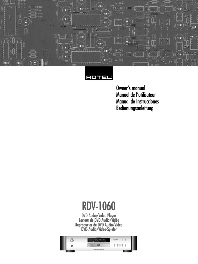 Image de la première page du manuel de l'appareil RDV-1060