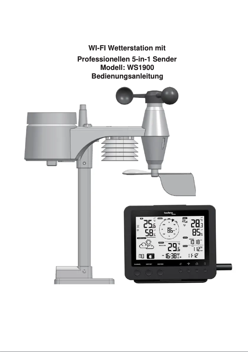 Page 1 de la notice Manuel utilisateur Techno Line WS 1900