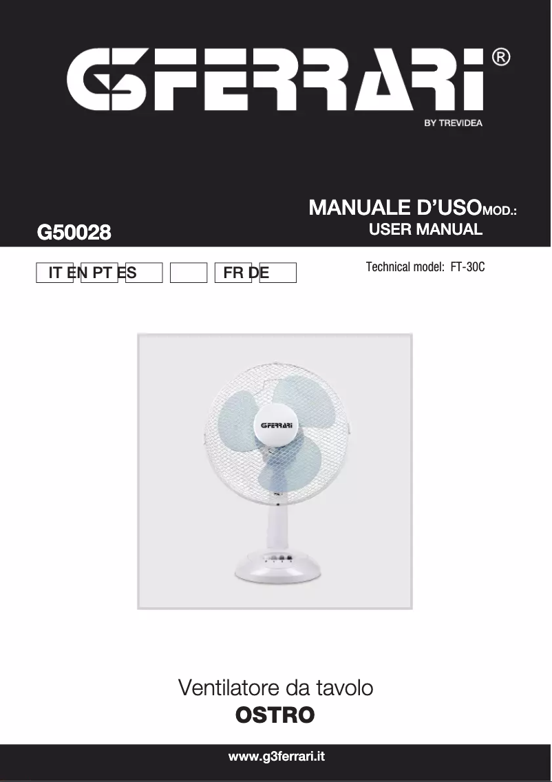Image de la première page du manuel de l'appareil Ostro G50028