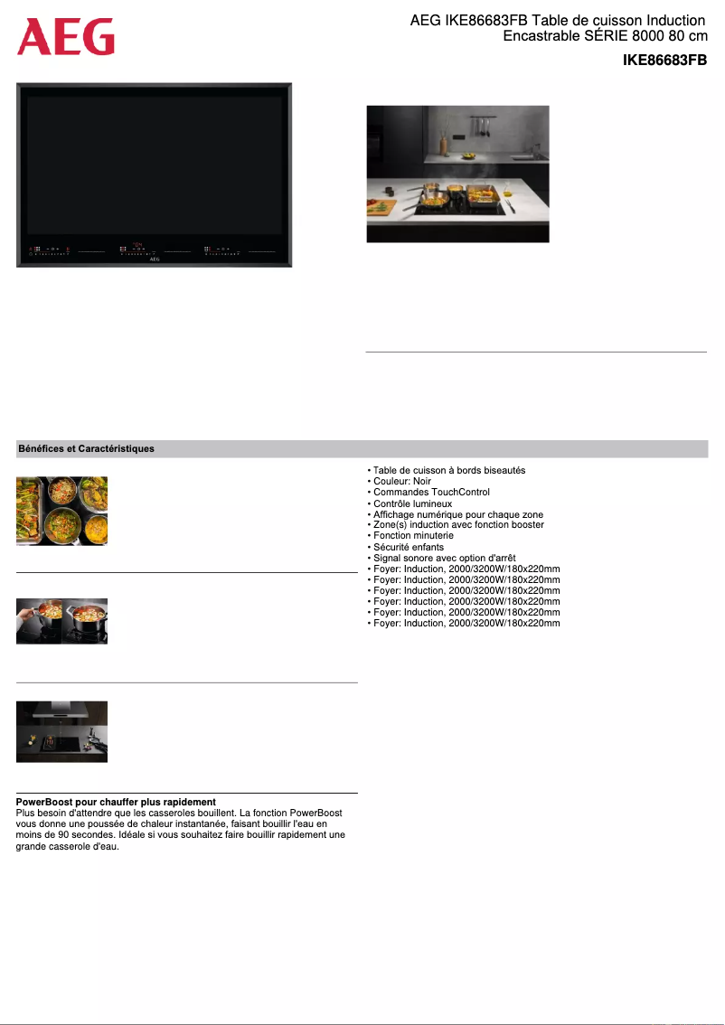 Página 1 del manual Ficha técnica AEG IKE86683FB