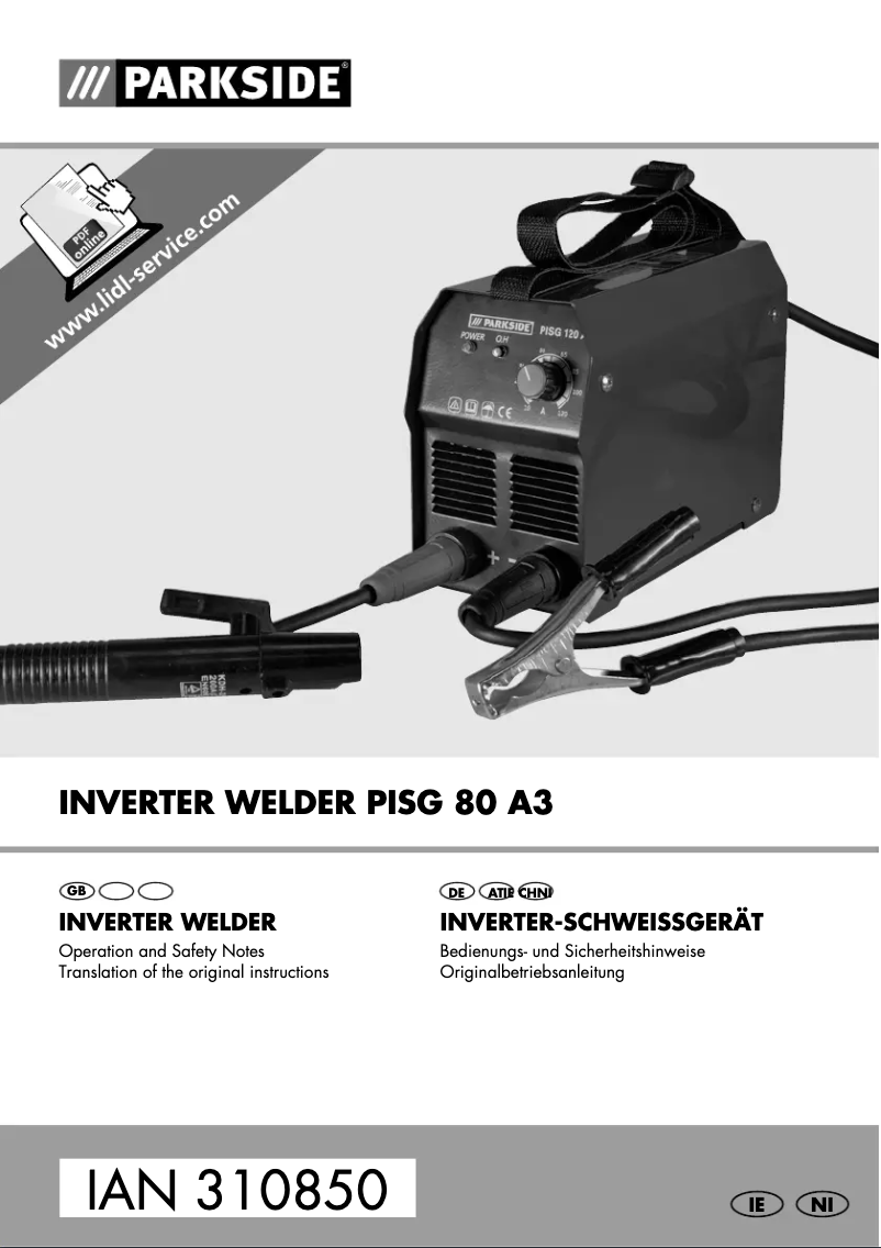 Image de la première page du manuel de l'appareil PISG 80 A3