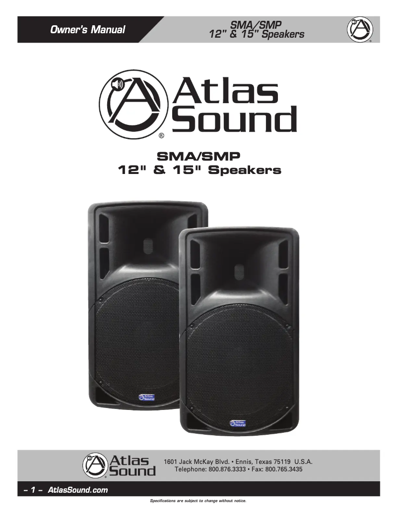 Image de la première page du manuel de l'appareil SMA-12