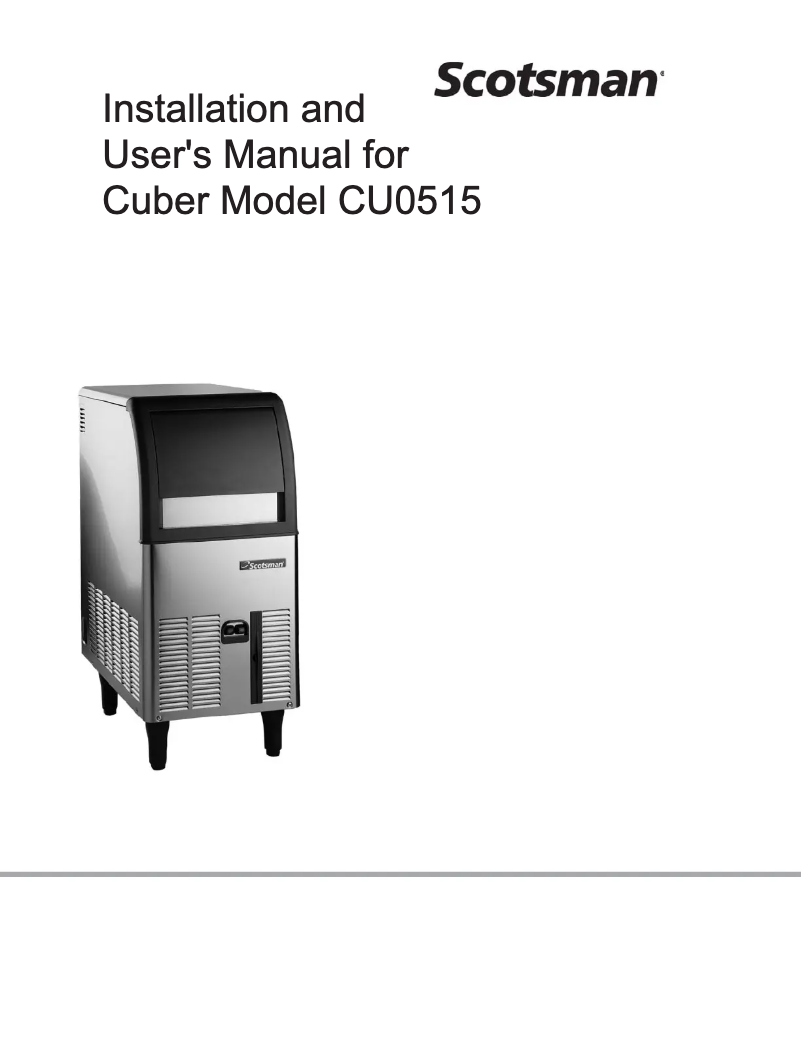 Page n°1 - Manuel utilisateur Scotsman CU0515