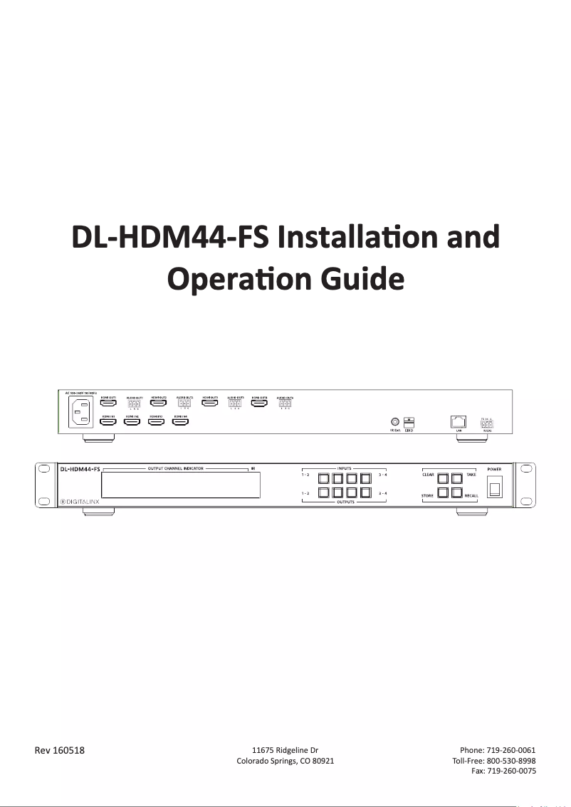 Page 1 de la notice Manuel utilisateur Liberty DL-HDM44-FS