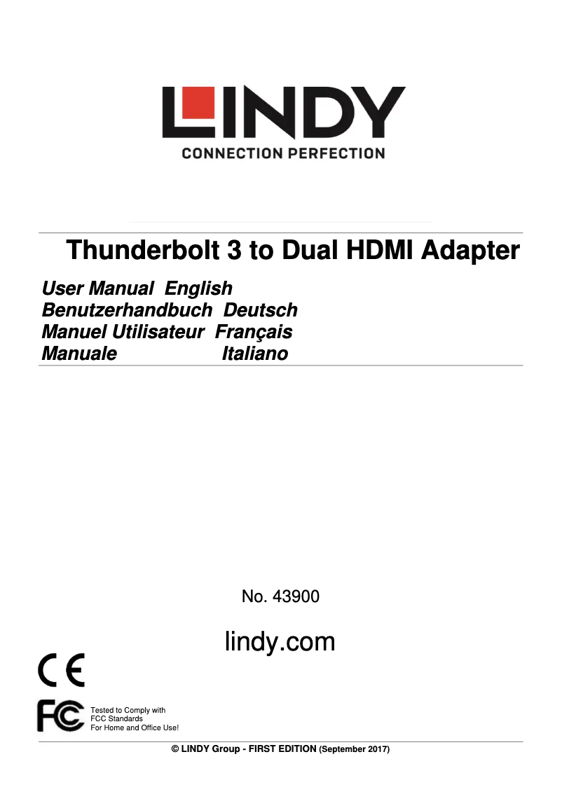 Page 1 de la notice Manuel utilisateur Lindy 43900