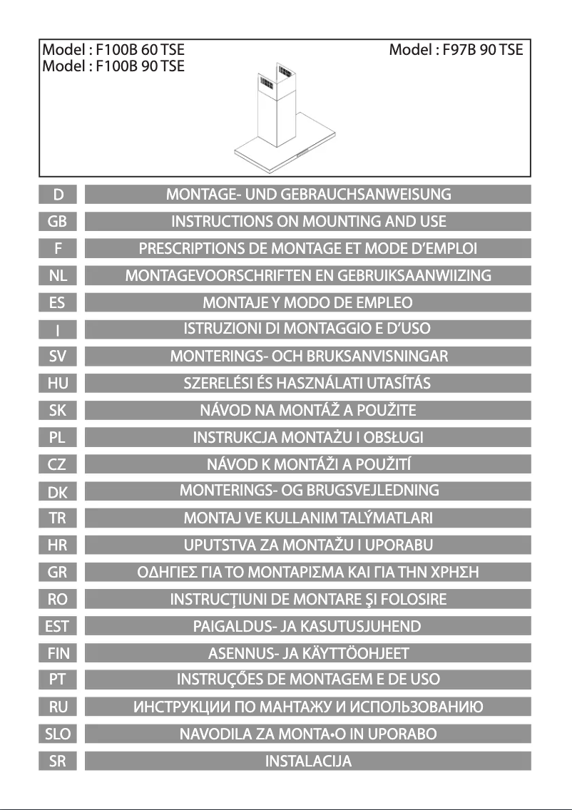 Page 1 de la notice Manuel utilisateur Airforce F100B 60 TSE