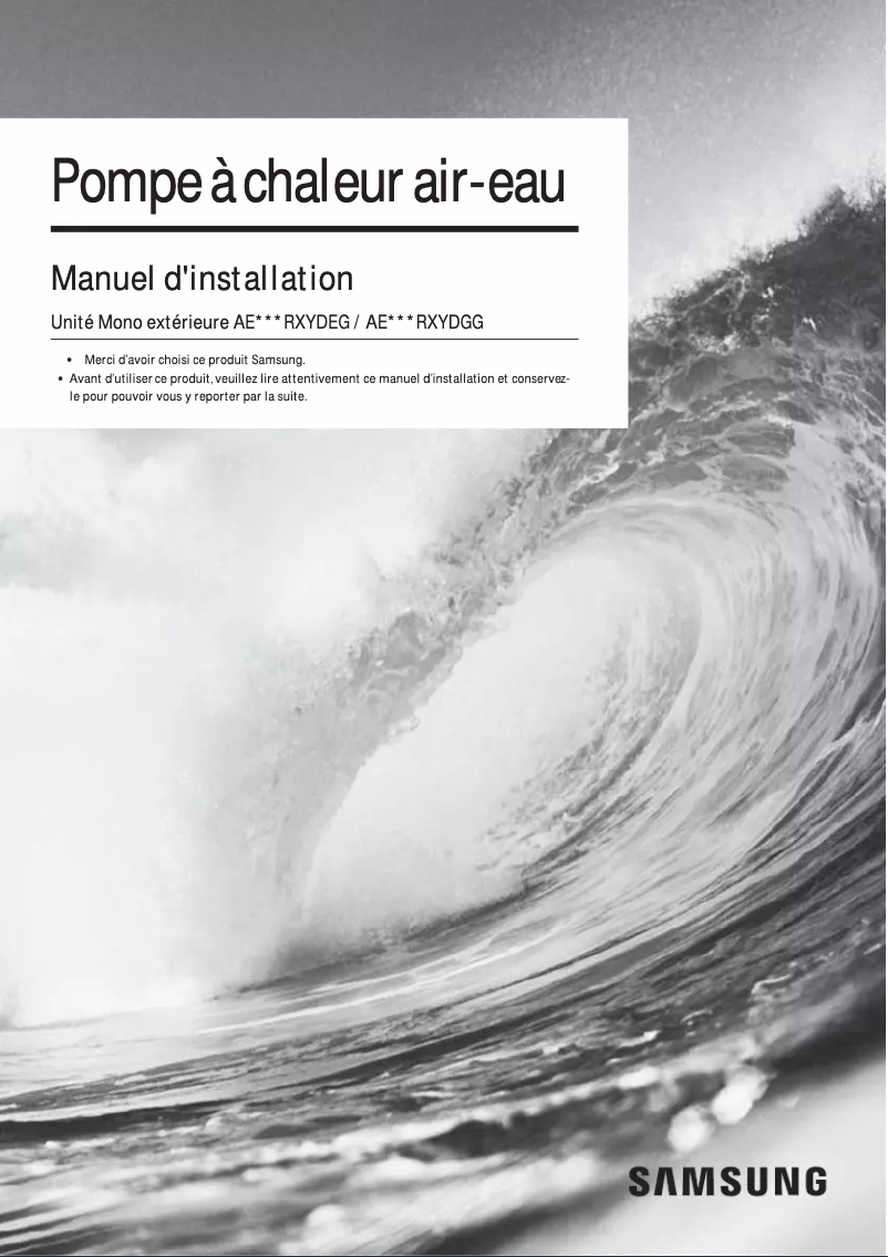 Image de la première page du manuel de l'appareil AE090JXEDEH