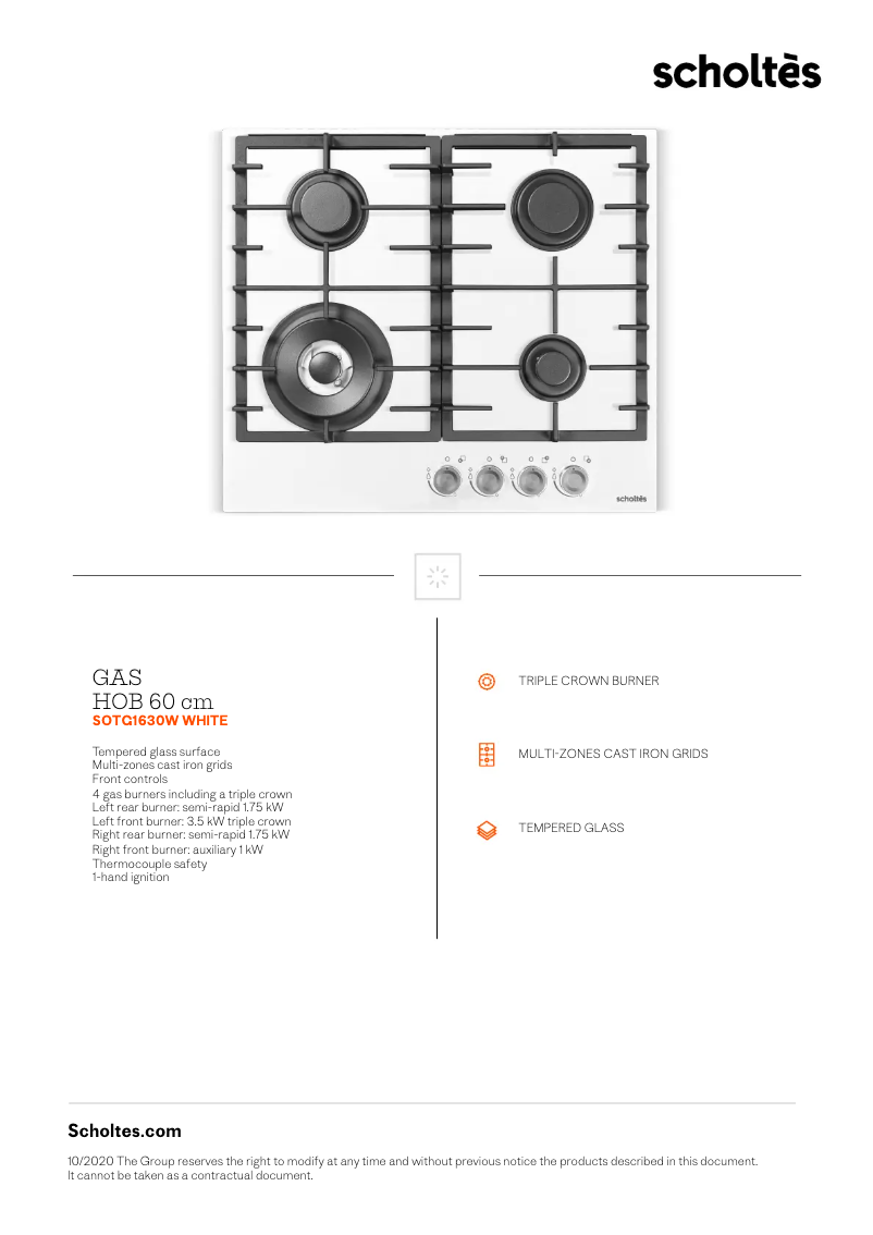 Image de la première page du manuel de l'appareil SOTG1630W