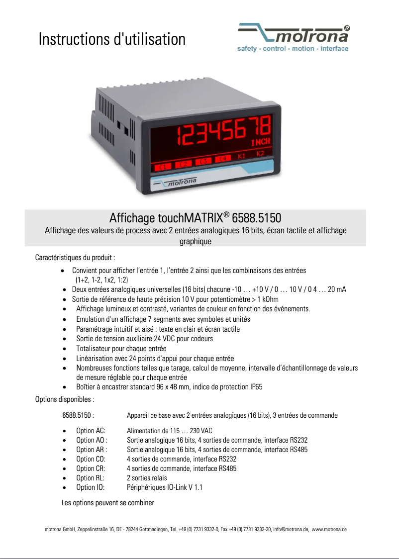 Image de la première page du manuel de l'appareil 6588.5150