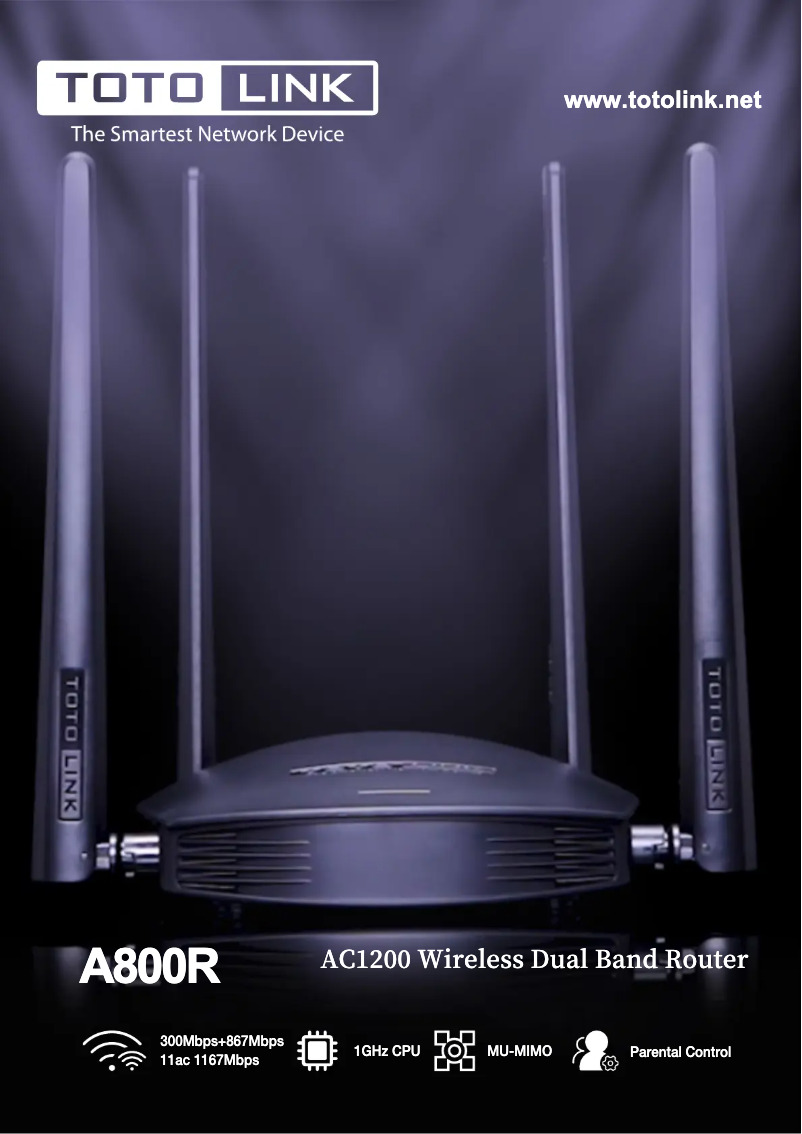 Page 1 de la notice Manuel utilisateur Totolink A800R