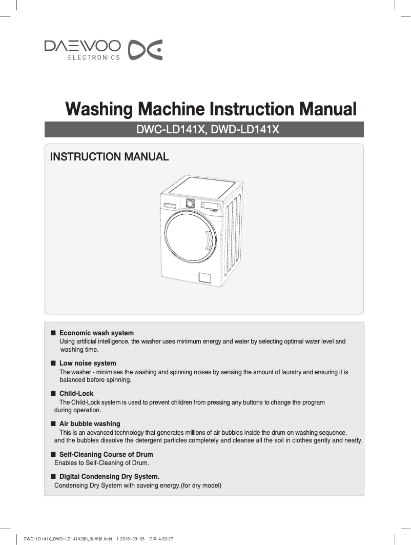 Page 1 de la notice Manuel utilisateur Daewoo DWC-LD1412