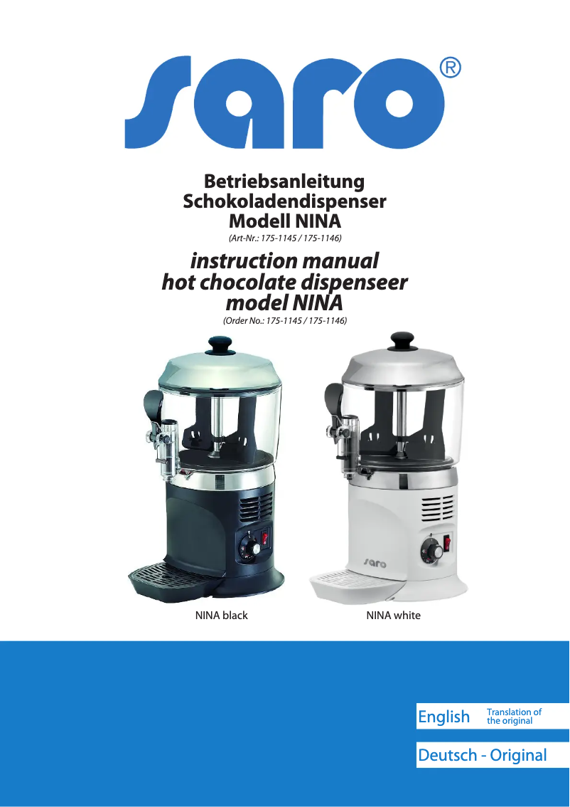 Image de la première page du manuel de l'appareil Nina