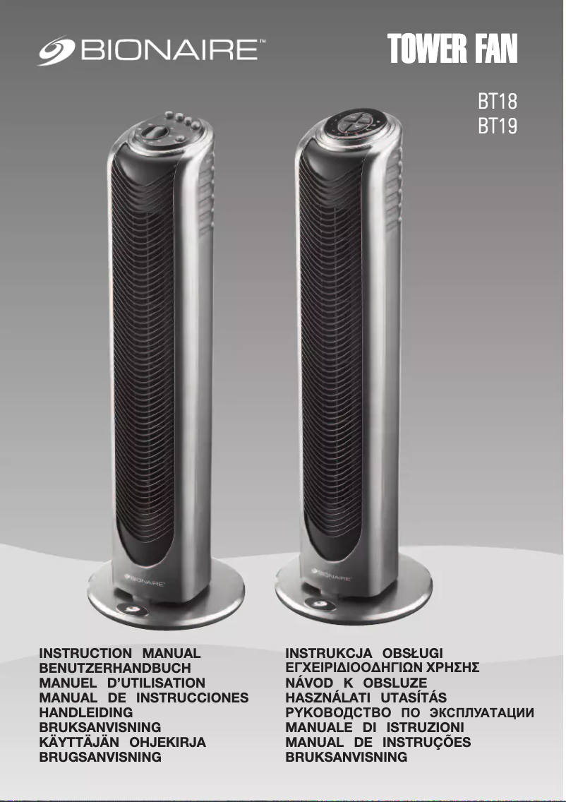 Page 1 of the manual User Manual Bionaire BT19
