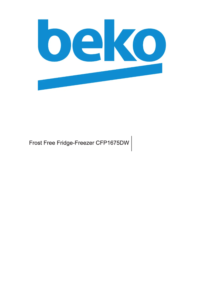 Page 1 de la notice Manuel utilisateur Beko CFP1675DW