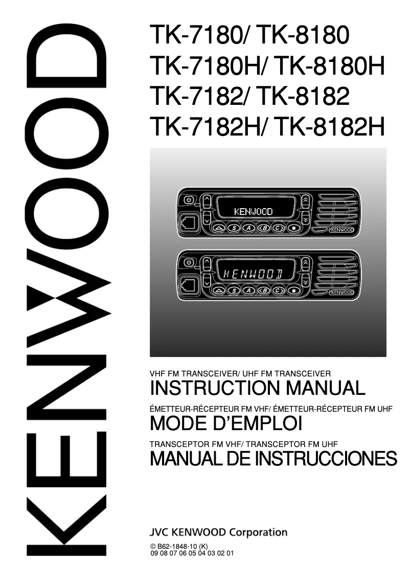 Page 1 de la notice Manuel utilisateur Kenwood TK-8180
