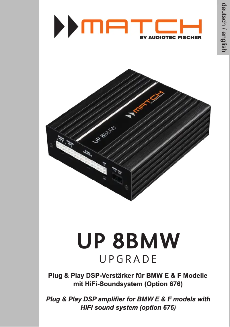 Page 1 de la notice Manuel utilisateur Match UP 8BMW