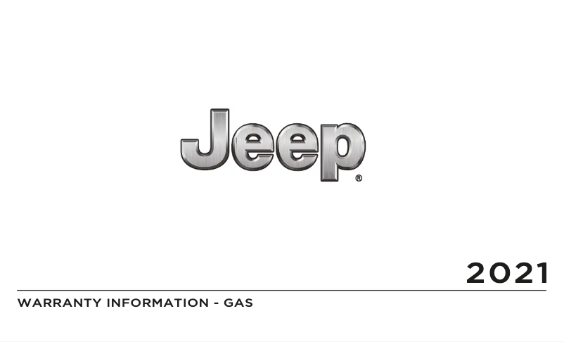 Page 1 de la notice Informations de garantie Jeep Cherokee (2021)