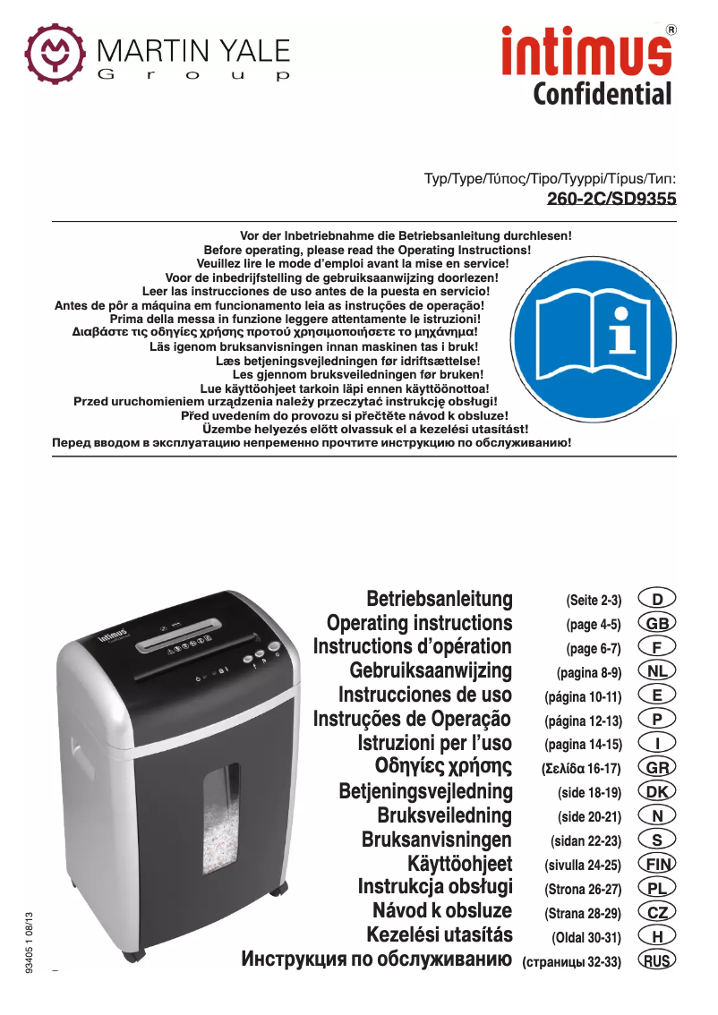 Page 1 de la notice Manuel utilisateur Intimus Confidential