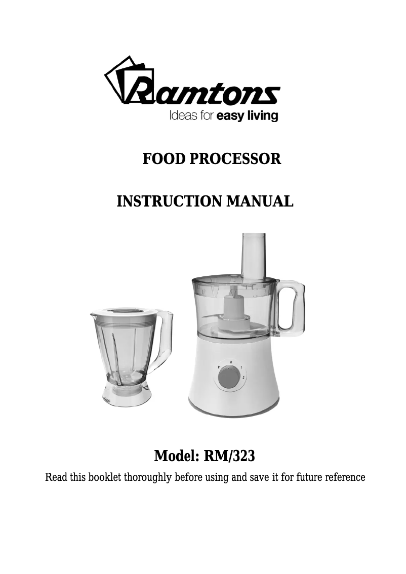 Image de la première page du manuel de l'appareil RM/323