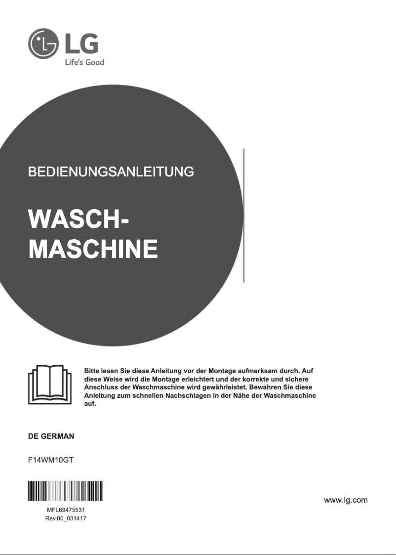 Page 1 de la notice Manuel utilisateur LG F4WM10TWIN