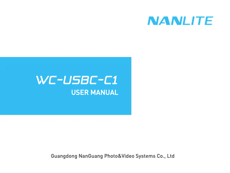 Página 1 del manual Manual de usuario Nanlite WC-USBC-C1