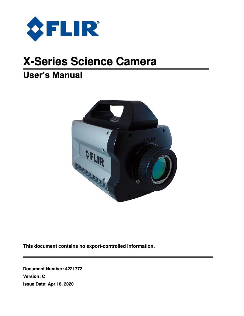 Page 1 de la notice Manuel utilisateur FLIR X8500sc