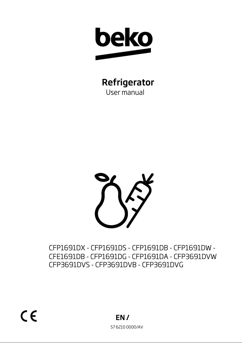 Page 1 de la notice Manuel utilisateur Beko CFP3691DVG