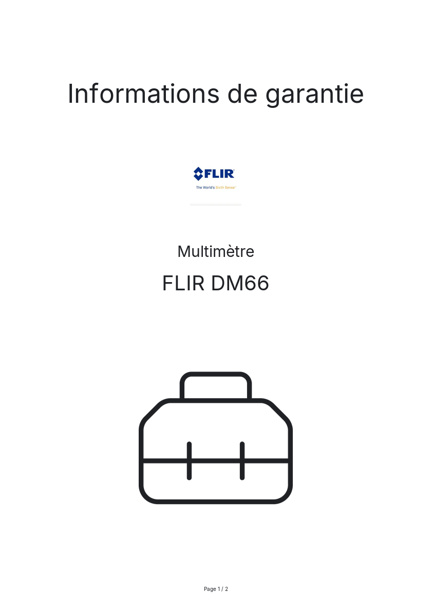 Image de la première page du manuel de l'appareil DM66